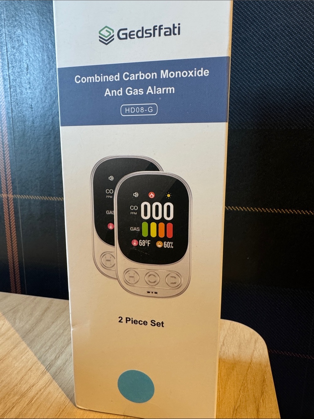 Gedsffati Combined Carbon Monoxide & Gas Alarm 2 piece set - White